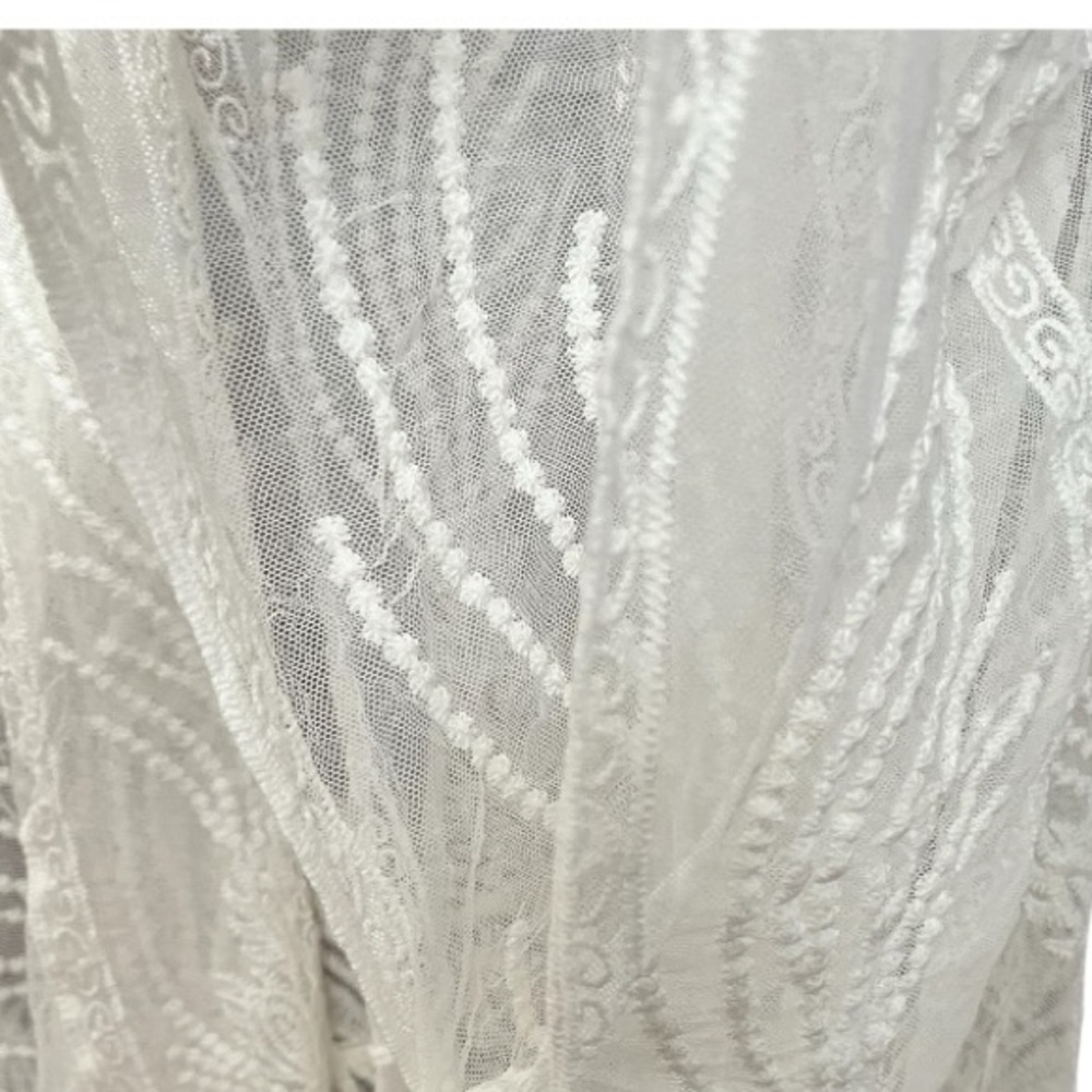 Cupshe Sheer Embroidery Kimono Cover Up White Size Small - Picture 7 of 8